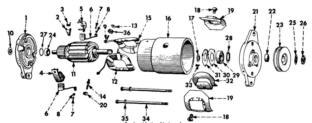 Motor Generator Diagram and Parts List for CUB185  Cub Cadet Lawn Tractor